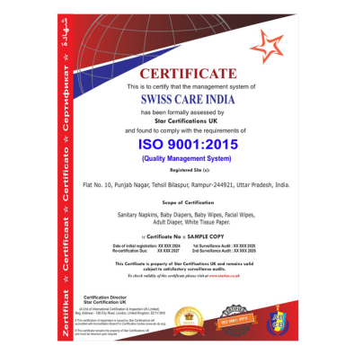 ISO 9001:2015 Quality Management Certification - Swiss Care India